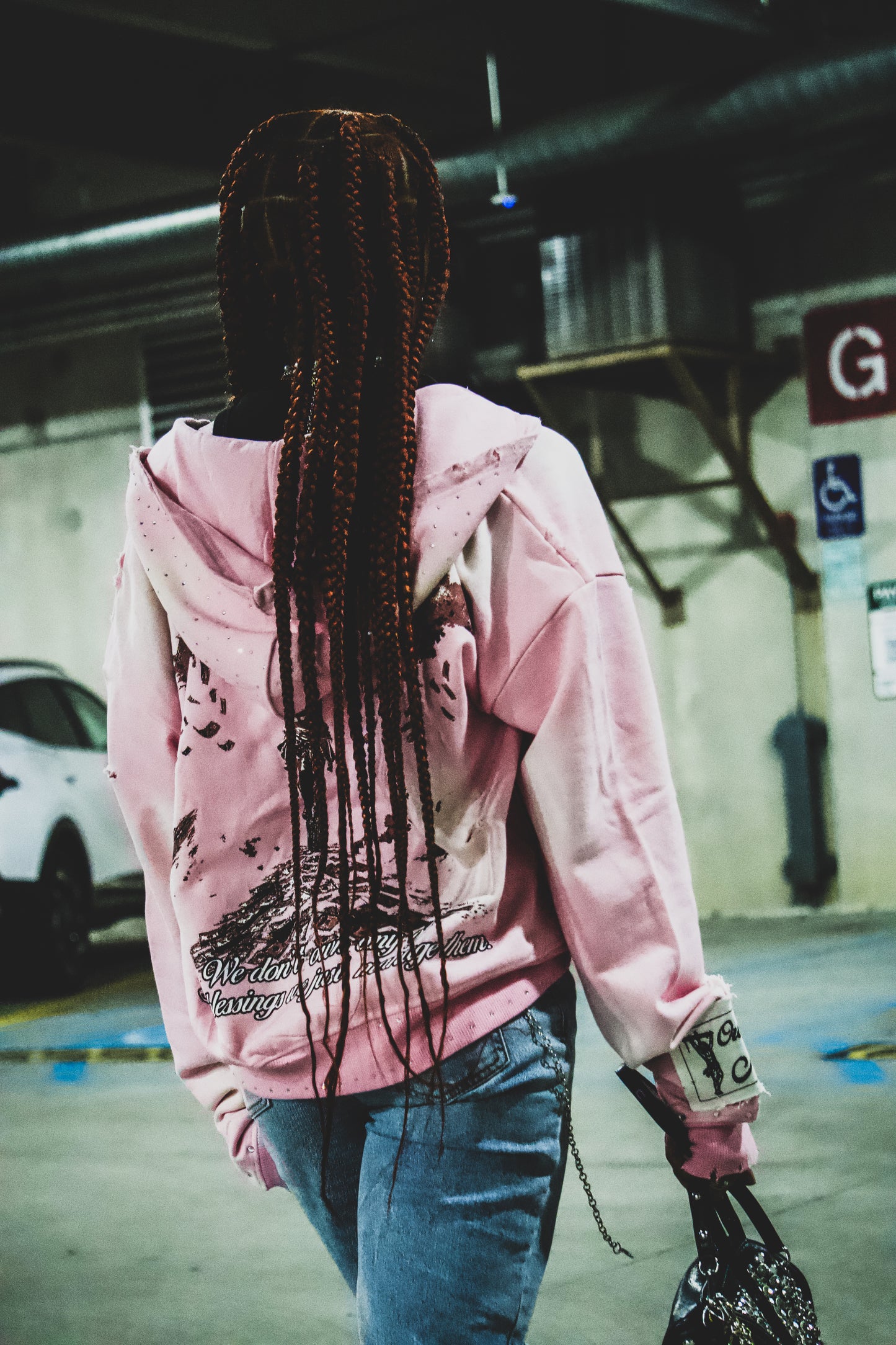 Borrowed money hoodie pink