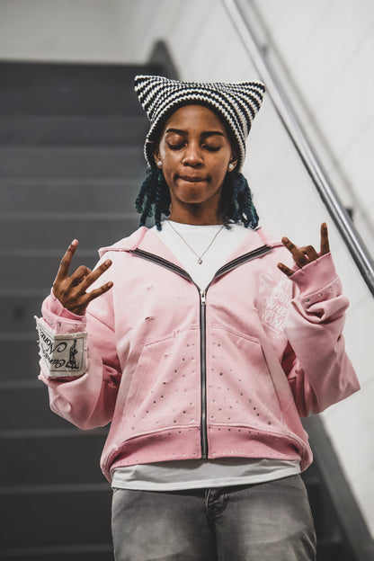 Borrowed money hoodie pink